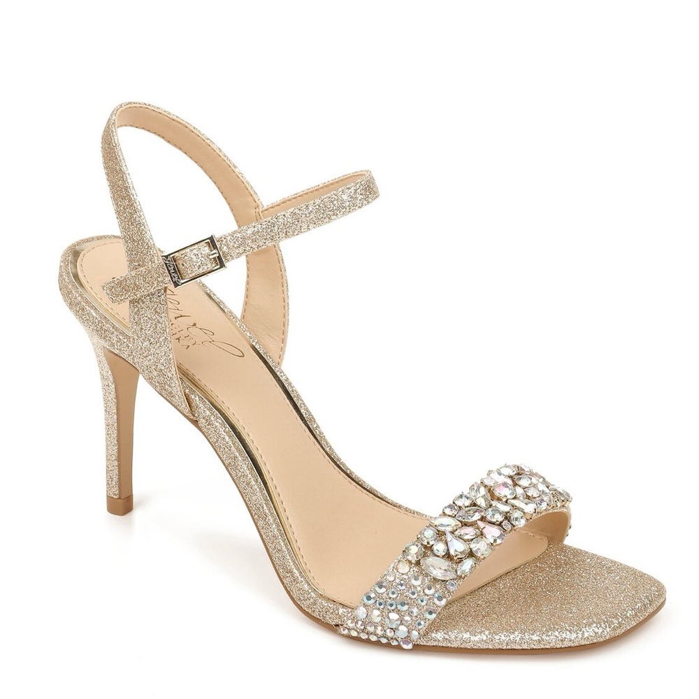 Jewel Badgley Mischka Glittering Gold Heels